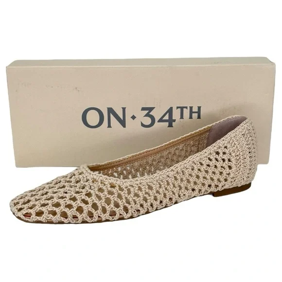 On 34th Naomie Cream Crotchet Breathable Womens Flats Size 8.5M - Picture 10 of 12